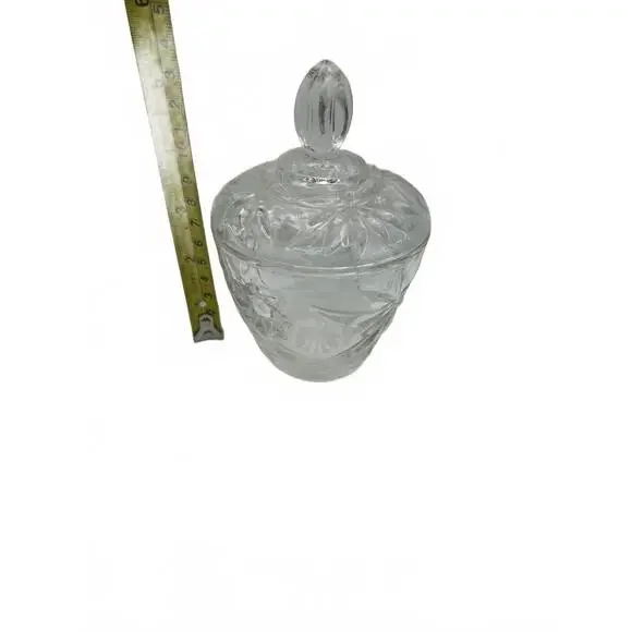 Anchor Hocking Early American Prescut(EAPC) Star of David clear glass sugar bowl - Picture 4 of 5